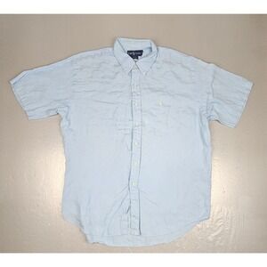 VTG Polo Ralph Lauren Blake Button Down Shirt Mens XL Blue 100% Linen SS